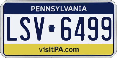 PA license plate LSV6499
