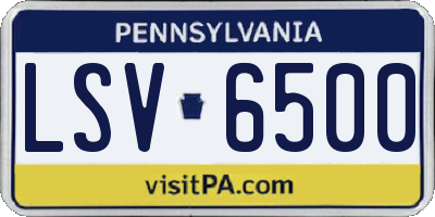 PA license plate LSV6500