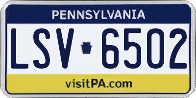 PA license plate LSV6502