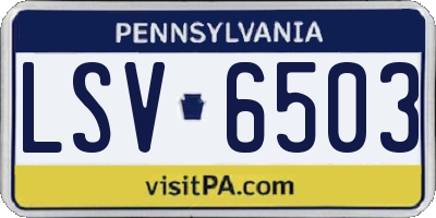 PA license plate LSV6503