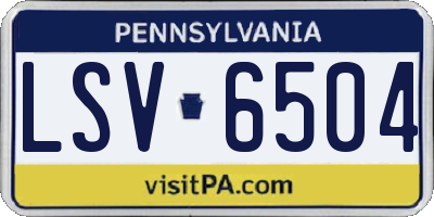 PA license plate LSV6504