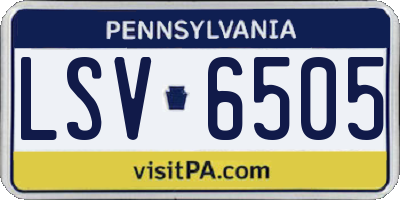 PA license plate LSV6505