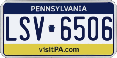 PA license plate LSV6506
