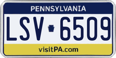 PA license plate LSV6509
