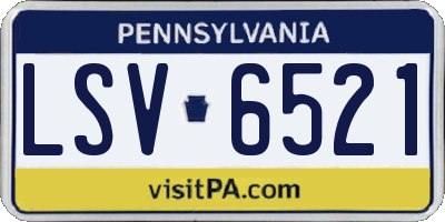 PA license plate LSV6521