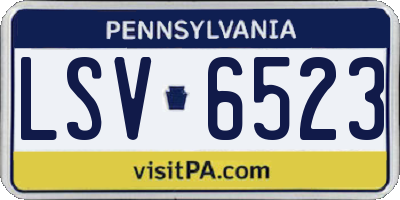 PA license plate LSV6523