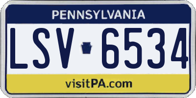 PA license plate LSV6534