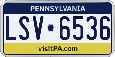 PA license plate LSV6536