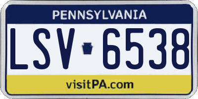 PA license plate LSV6538