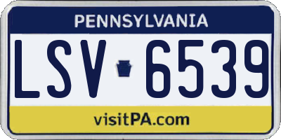 PA license plate LSV6539