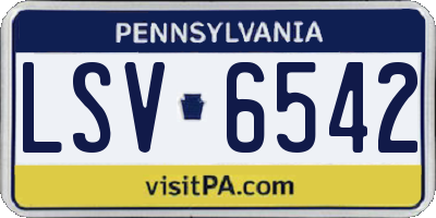 PA license plate LSV6542