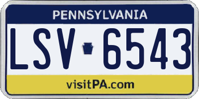 PA license plate LSV6543