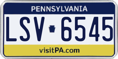 PA license plate LSV6545