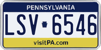 PA license plate LSV6546