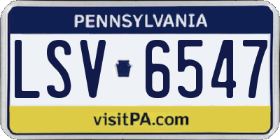 PA license plate LSV6547