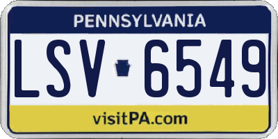 PA license plate LSV6549