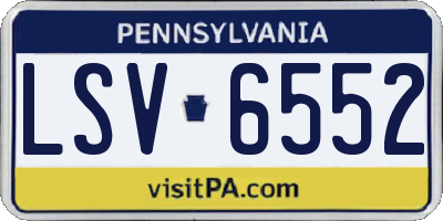 PA license plate LSV6552