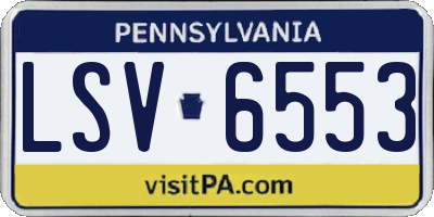 PA license plate LSV6553