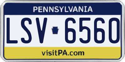 PA license plate LSV6560