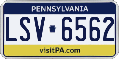 PA license plate LSV6562