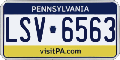 PA license plate LSV6563