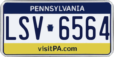 PA license plate LSV6564