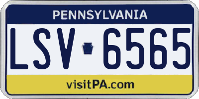 PA license plate LSV6565