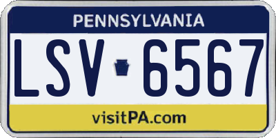 PA license plate LSV6567