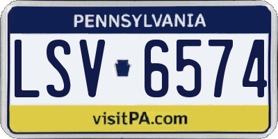 PA license plate LSV6574