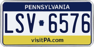 PA license plate LSV6576