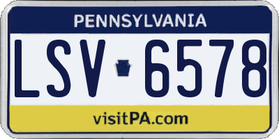 PA license plate LSV6578