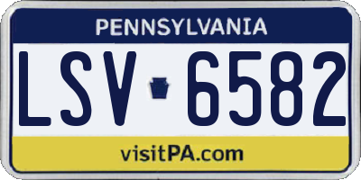 PA license plate LSV6582