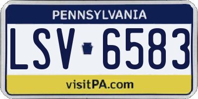 PA license plate LSV6583