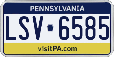 PA license plate LSV6585