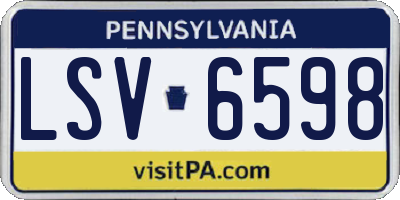 PA license plate LSV6598