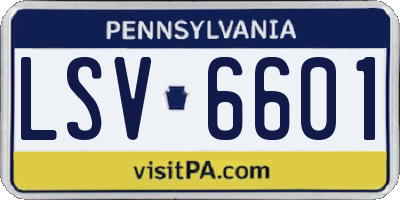 PA license plate LSV6601