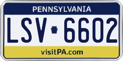PA license plate LSV6602