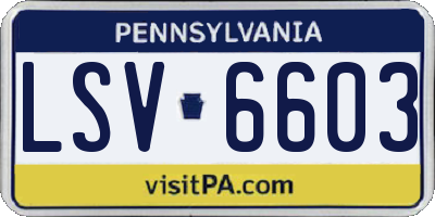 PA license plate LSV6603