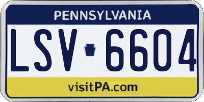 PA license plate LSV6604