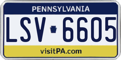 PA license plate LSV6605