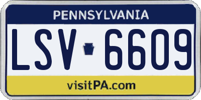 PA license plate LSV6609