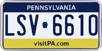 PA license plate LSV6610