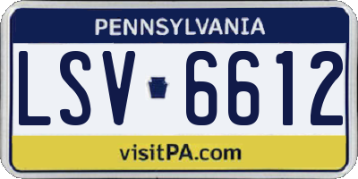 PA license plate LSV6612