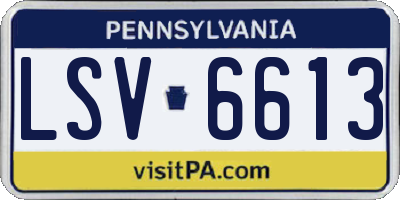 PA license plate LSV6613