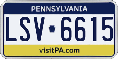 PA license plate LSV6615
