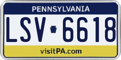 PA license plate LSV6618
