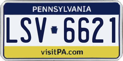 PA license plate LSV6621