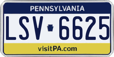 PA license plate LSV6625