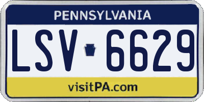 PA license plate LSV6629