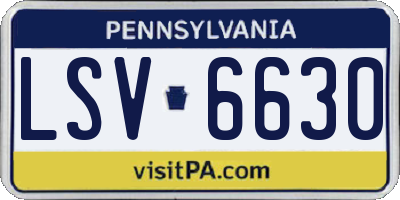 PA license plate LSV6630